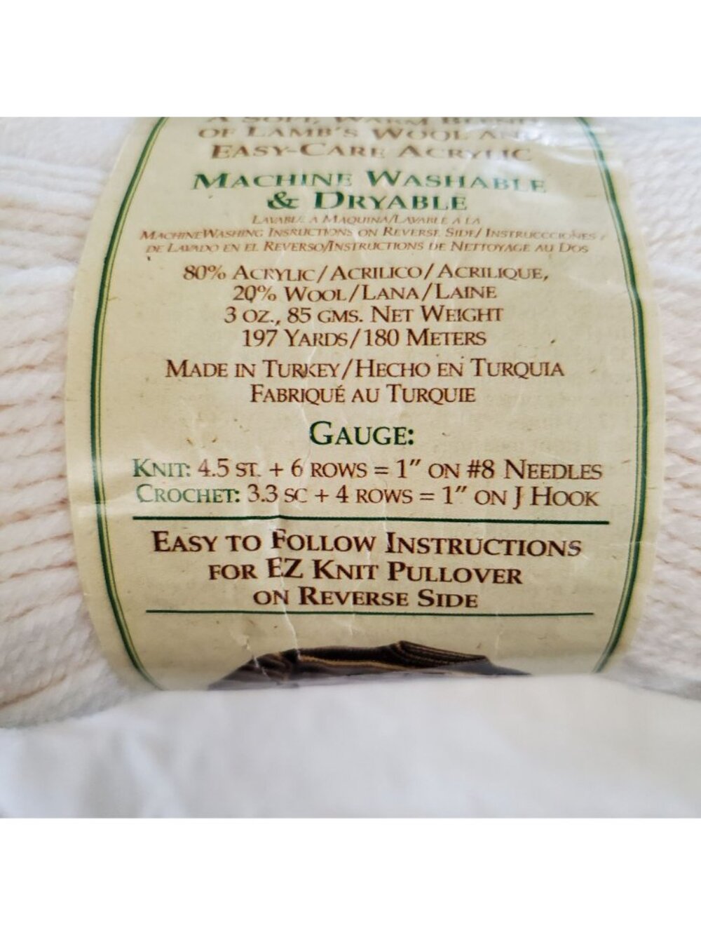 Wool Ease Yarn Fisherman 99 Lion Brand Acrylic Wool Blend - Picture 7 of 7